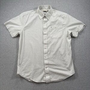 Tom Beckbe Short Sleeve  Green‎ Checker White Button Up Shirt Men's Medium